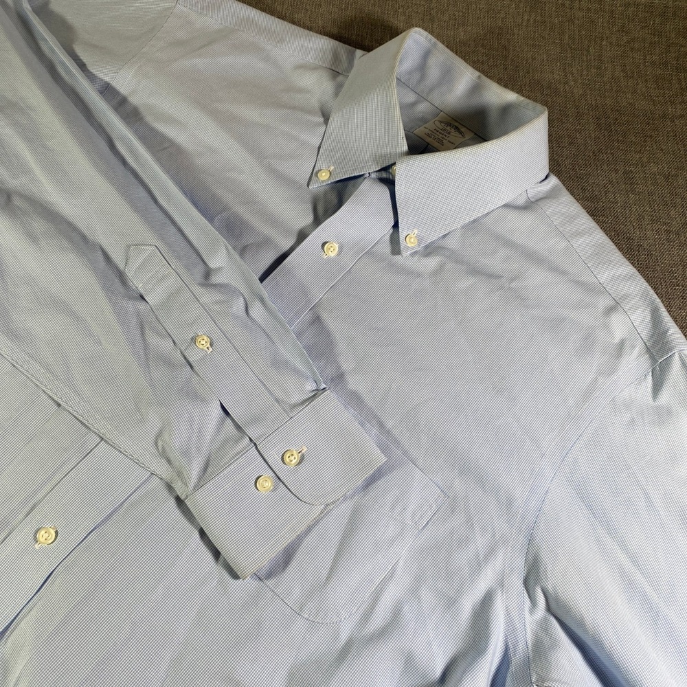 Brooks Brothers Regent Fit Non Iron All Cotton Light Blue Striped Shirt 16-6/7